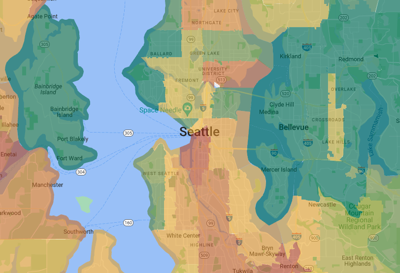 Seattle Median Income by Zipcode